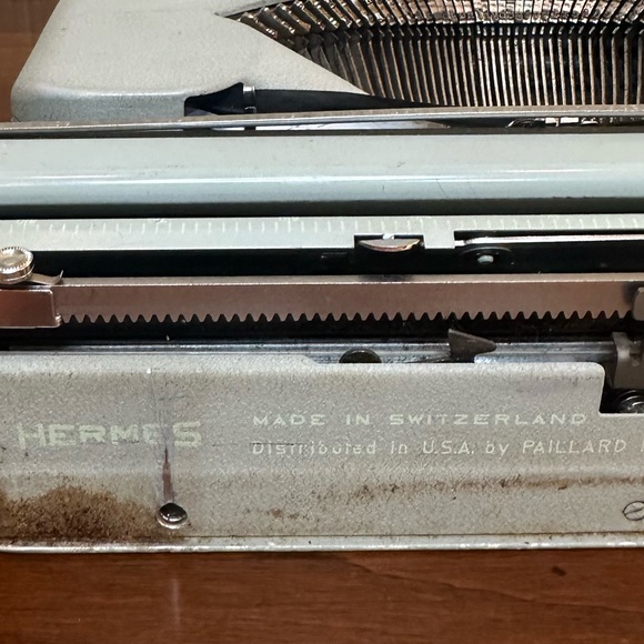 🌟4xHP🌟VTG 1957 Hermes Rocket Sea Green Manual Typewriter Switzerland - Picture 12 of 16
